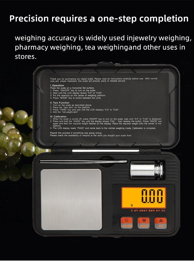 Digital Scale 200g/0.01g,6 Units Conversion-g/oz/ozt/dwt/ct/gn, Mini Scale,Pocket Scale,LCD Display,with 2 Batteries-20g Weights-Tweezers Weighing Tray,Suitable for Jewellery-Goldsmithing-Food-Powder and Spices,Measuring Tools Multifunction,Premium Digital Electronic Scale - Image 5